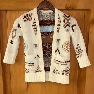 Little girls warm & cozy aztec cardigan